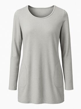 Toad&Co Light Gray Scoop-Neck Long-Sleeve Tunic